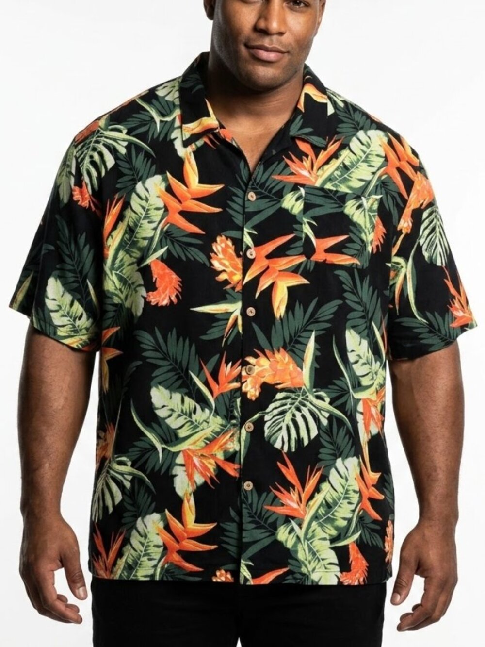 KS Island 4XL Tropical Hawaiian Shirt Floral Camp Collar Resortwear Short Sleeve